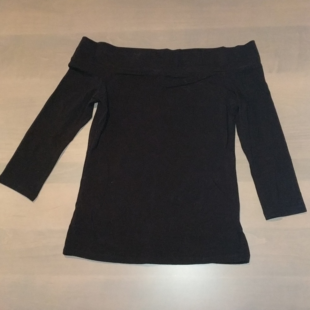Modcloth Black Off the Shoulder Fitted Tee